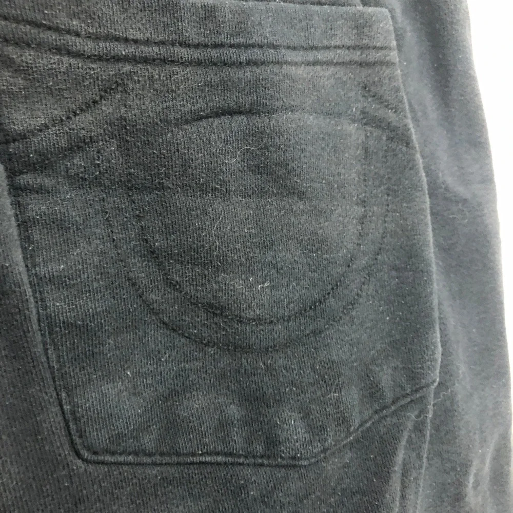 True Religion Mens Black Horseshoe Logo Jogger Sweatpants Drawstring Waist L